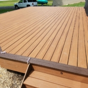 new composite deck being built- Barefoot Construction Deck Construction, Basement Finishings and Home Additions
