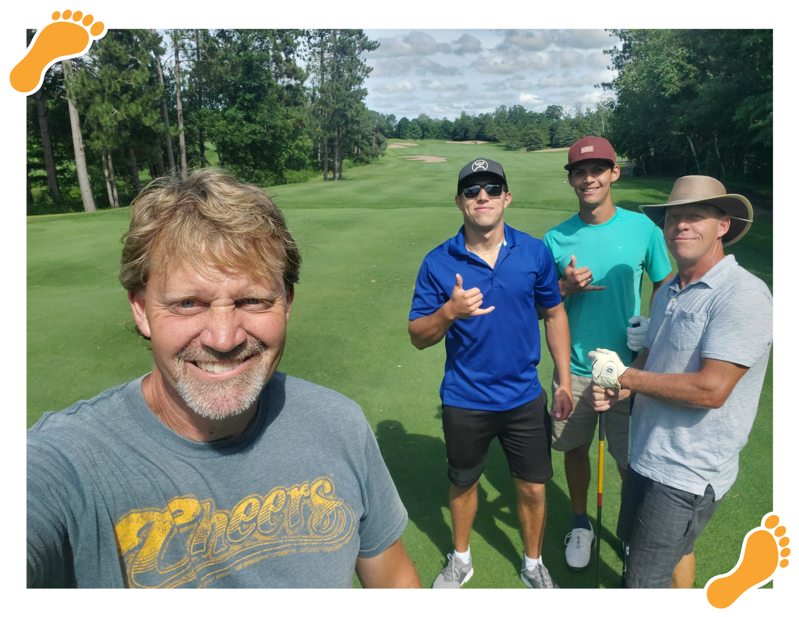four men golfing together  - Barefoot Construction Deck Construction, Basement Finishings and Home Additions