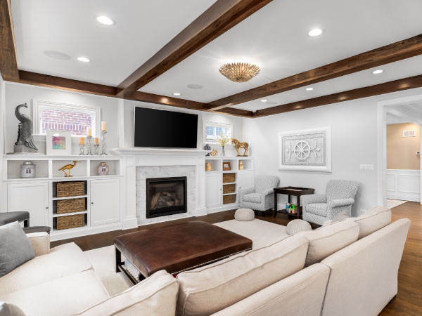 finished basement with wood beams - Barefoot Construction basement finishings finished basement with wood beams - Barefoot Construction basement finishings