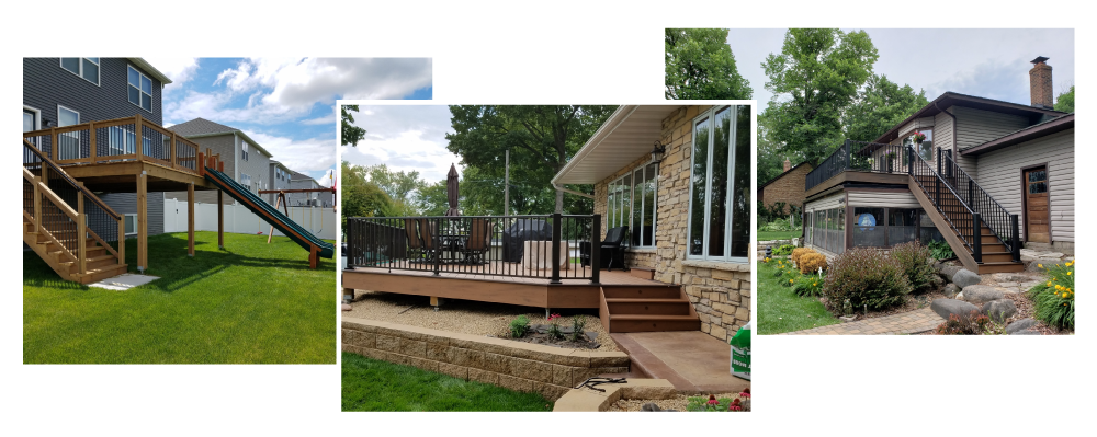 three images of deck projects - Barefoot Construction Otsego deck construction three images of deck projects - Barefoot Construction Otsego deck construction