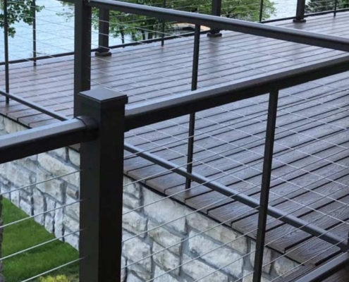 newly built deck with a lake view - Barefoot Construction Composite Decking Trends Minnesota