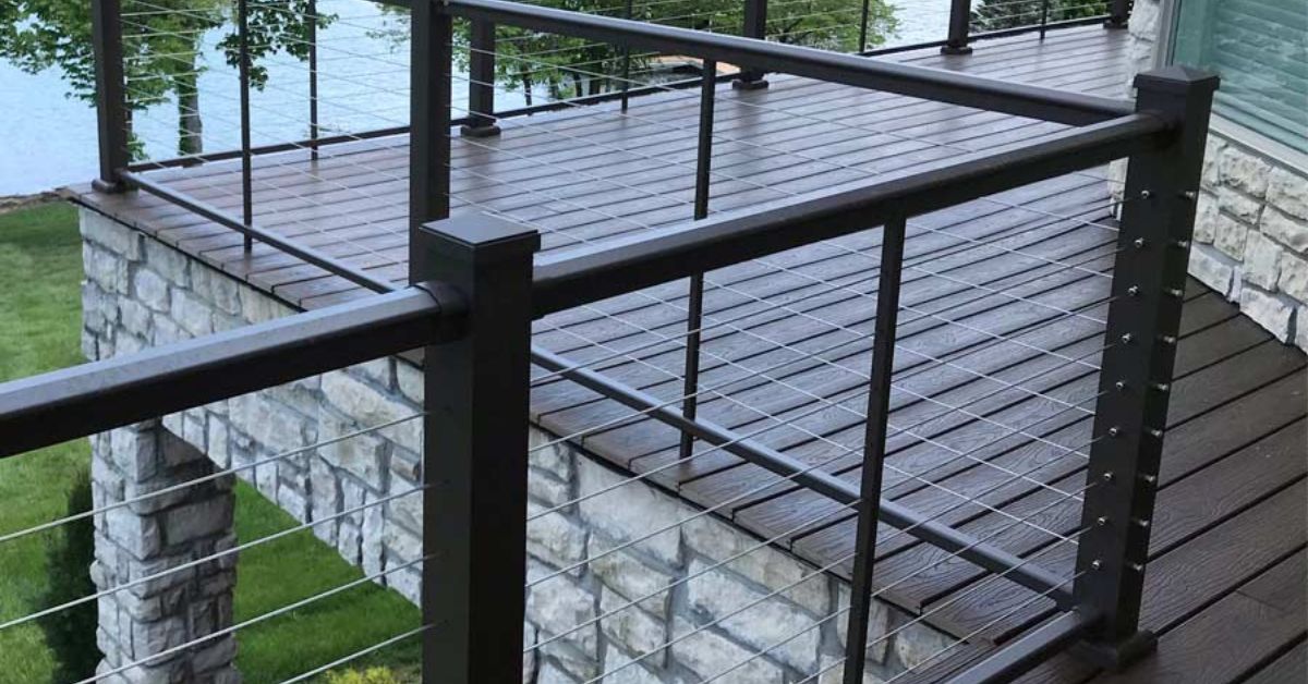 newly built deck with a lake view - Barefoot Construction composite decking