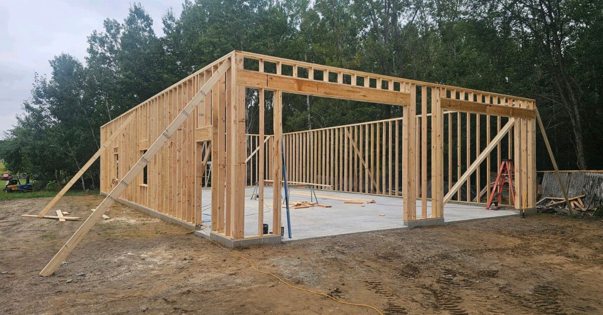 home addition with wood studs and concrete foundation - Barefoot Construction home addition Ham Lake Minnesota