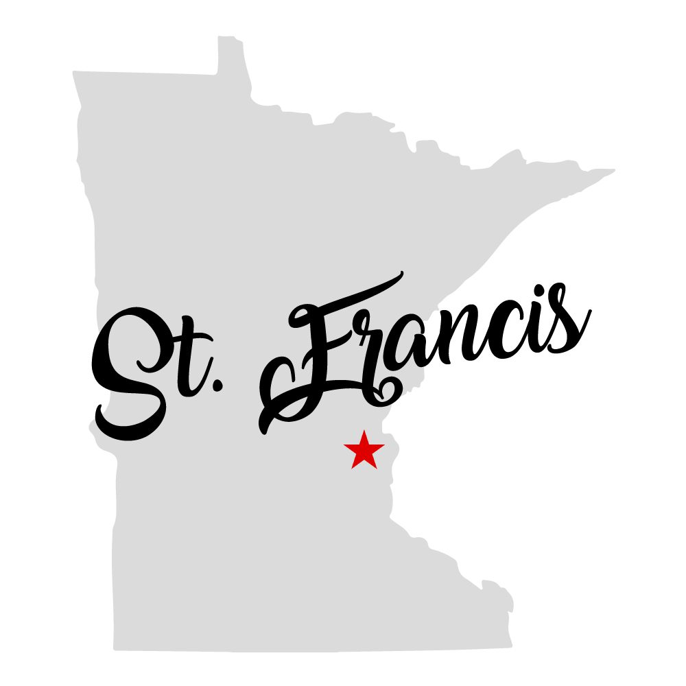 logo graphic for the city of St. Francis Minnesota - Barefoot Construction St. Francis deck construction
