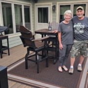 BarefootConstruction-happy-client-July-2025-5 Mitch and Sandy posing on their new composite deck - Barefoot Construction