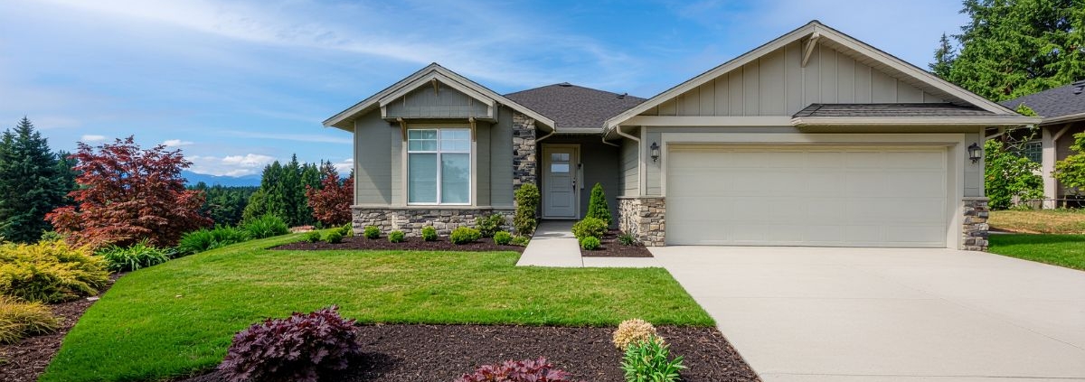 exterior of a suburban home in the spring time - Barefoot Construction basement finishing