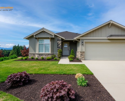 exterior of a suburban home in the spring time - Barefoot Construction basement finishing